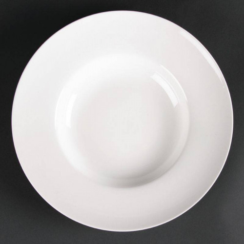 ASSIETTES CREUSES EN PORCELAINE BLANCHES LUMINA Ø 205 MM - LOT DE 6