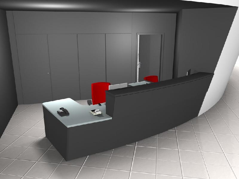 Banque d'accueil sur mesure pour théâtre - ergonomique et adaptée au style architectural_0