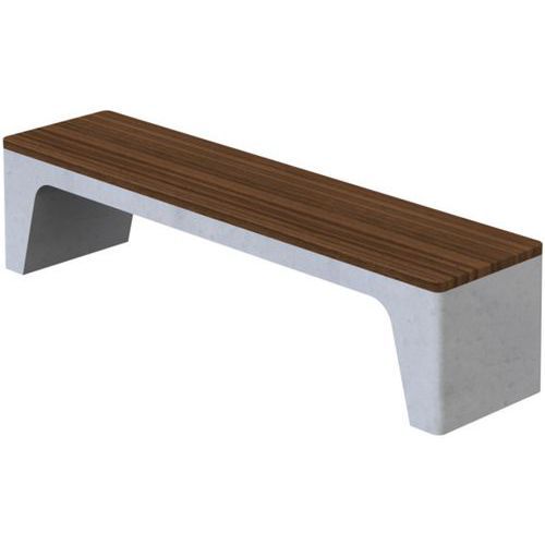 BANQUETTE SOFT L.177 CM ASS.BOIS EXOTIQUE BÉTON BLANC LISSE