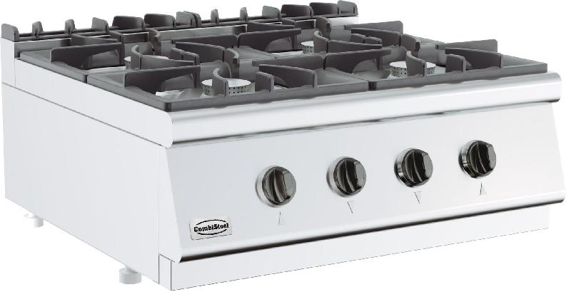 Cuisinière professionnelle à gaz - 4 brûleurs à poser 400x700 - Réf. 7178.0205_0