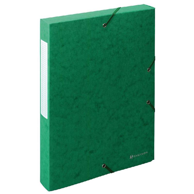 BOÎTE DE CLASSEMENT EXACOMPTA EXABOX SCOTTEN NATURE FUTURE A4 - 350 FEUILLES - TRANCHE DE 40 MM DE LARGE - CARTON COMPRIME - VERT - LOT DE 10