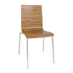 Chaise Dossier Carré Zebrano - Lot de 4 - Bolero - marron acier GR344_0