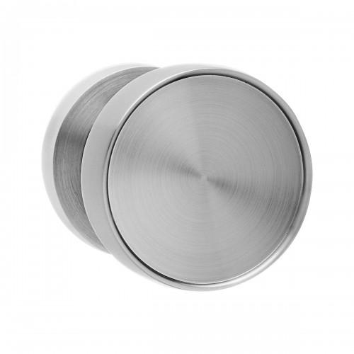 BOUTON DE PORTE CENTRÉ FIXE FORME DISQUE - Ø 57 MM - NICKEL SATINÉ KARCHER DESIGN