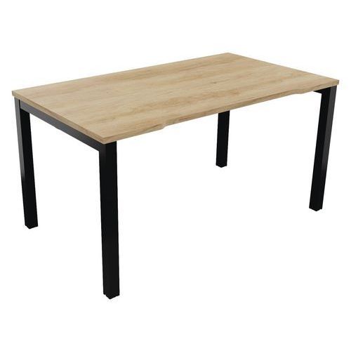 BUREAU ASTRO ARCHE DROIT ÉCHANCRÉ 140 X 80 CHÊNE VIEILLI/NOIR - BURONOMIC