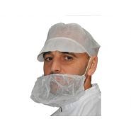 Cache barbe - Kolmi - blanc 45 cm - référence 70.801 - protection anti-chute de poils pour industries HACCP_0