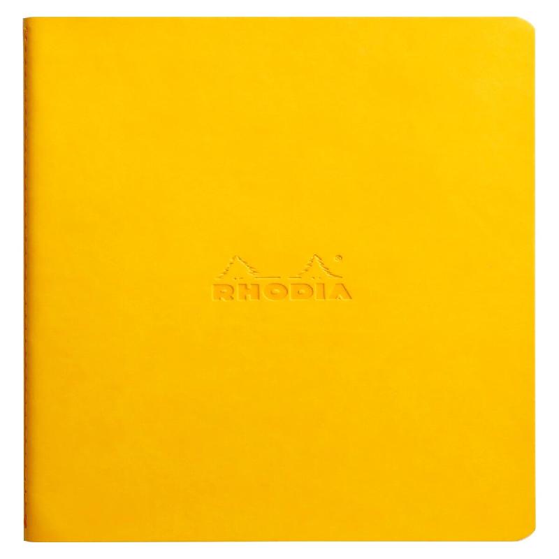 Carnet souple Rhodiarama jonquille A5, 64p./32 feuilles ivoire 90 g/m² piquées, ligné - jaune 116416C_0
