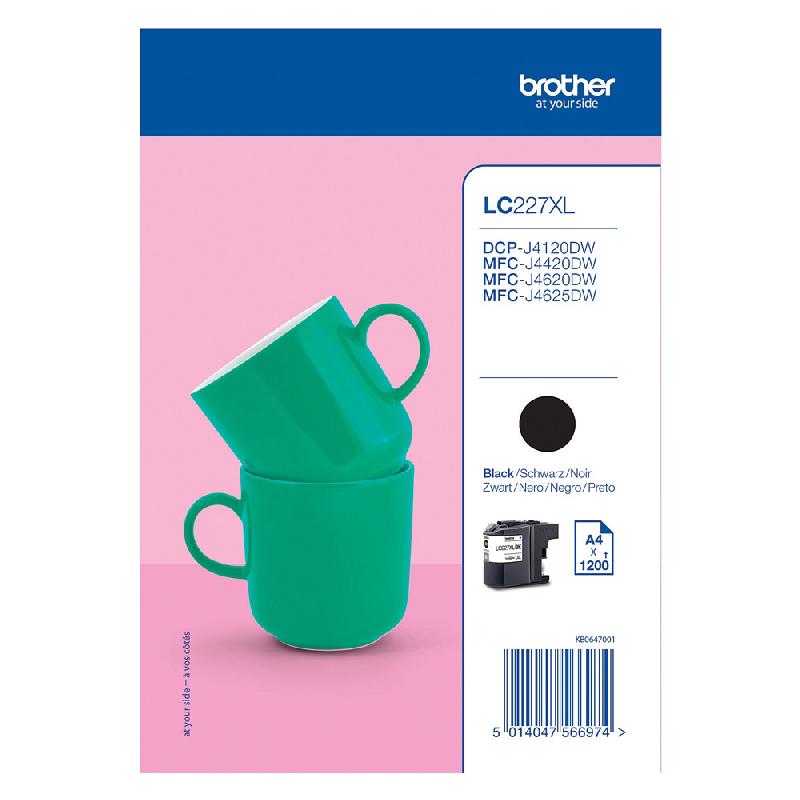 CARTOUCHE BROTHER LC227XLBK NOIRE POUR IMPRIMANTES JET D'ENCRE