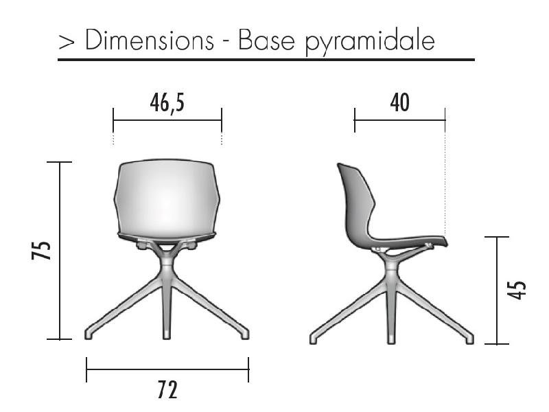 Chaise de réunion Frill avec pied pyramidal - Mobel Linea. - Blanc_0