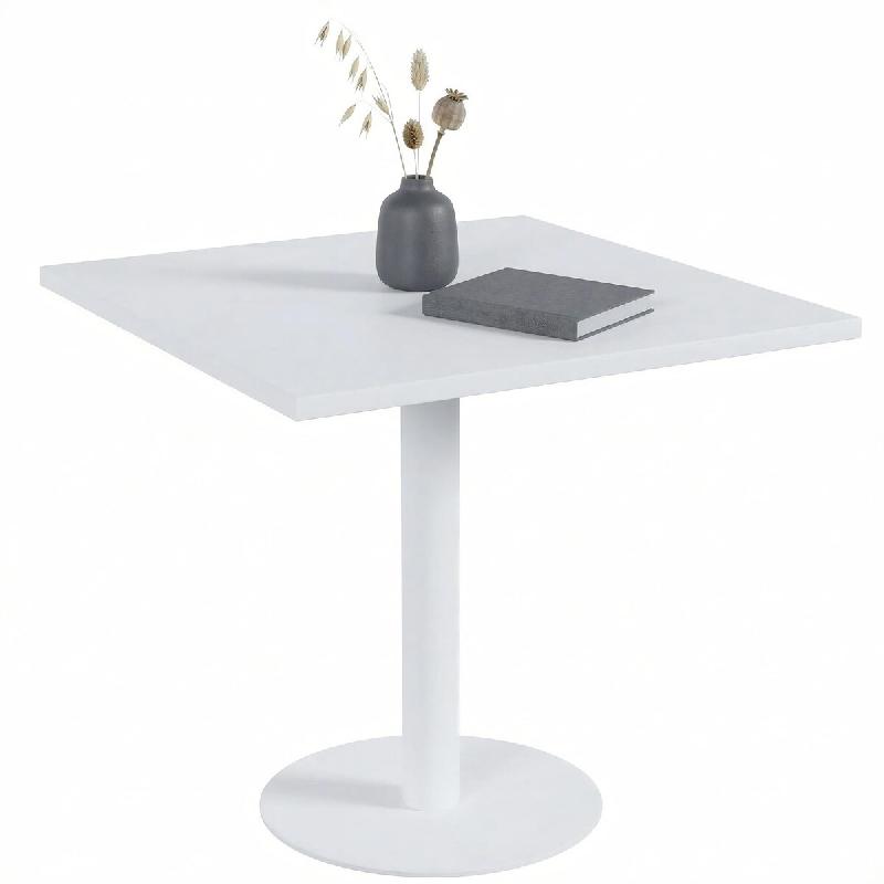 CLP Table de bistrot Freida Bois HBT: 73x70x70 cm Blanc - blanc Bois manufacturé 327623_0