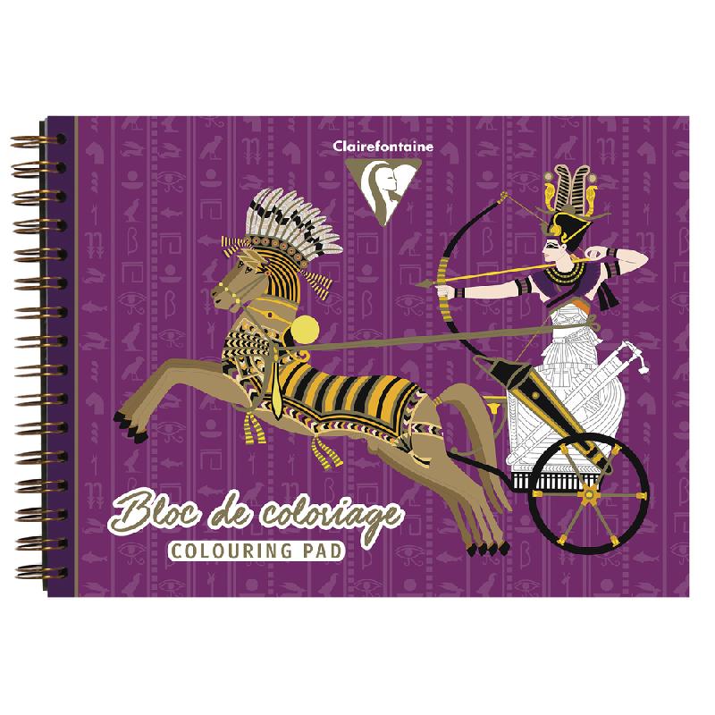 COLORIAGE, BLOC DE 20 FEUILLES 250G/M2 AU FORMAT 32X24CM - EGYPTE 2 - LOT DE 5