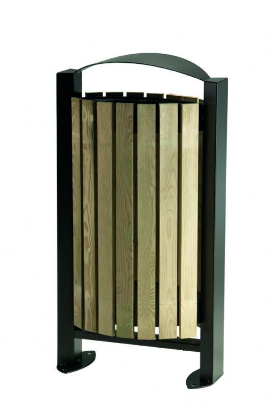 CORBEILLE EN BOIS/ACIER D'EXTÉRIEUR 60 LITRES_0