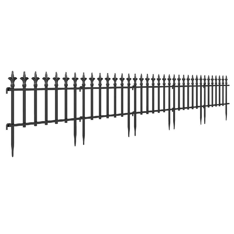 COSTWAY 10 pièces clôture jardin décorative métal, 56cm(l)×44cm(h) - noir métal ZB35811PW-32_0
