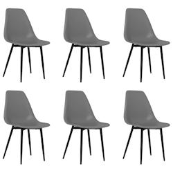 Décoshop26 - Set de 6 chaises de salle à manger en polypropylène et métal noir DEC025689 - noir 3000255387748_0
