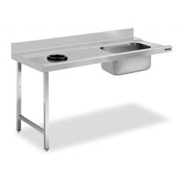 Distform Table de Prélavage Inox avec Trou de Vide Déchets, Bac à Droite et sans Étagère Acier inoxydable 1100x750x750x850mm - 641094455002_0