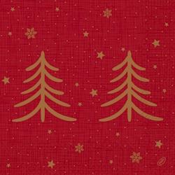 DUNI - Serviette ouate 40x40cm 3 plis Shimmer Tree 4x250 = 1000 pièces - rouge papier 211618_0
