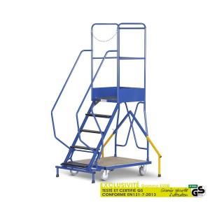 Escabeaux industriels roulants - 5 à 6 marches - robustes et pratiques_0