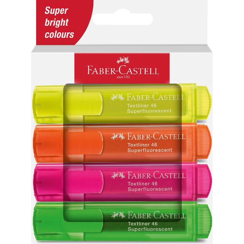 FABER CASTELL Faber-Castell 254644 - Pack de 4 surligneurs Textliner 1546 - Tons néon - 254644_0