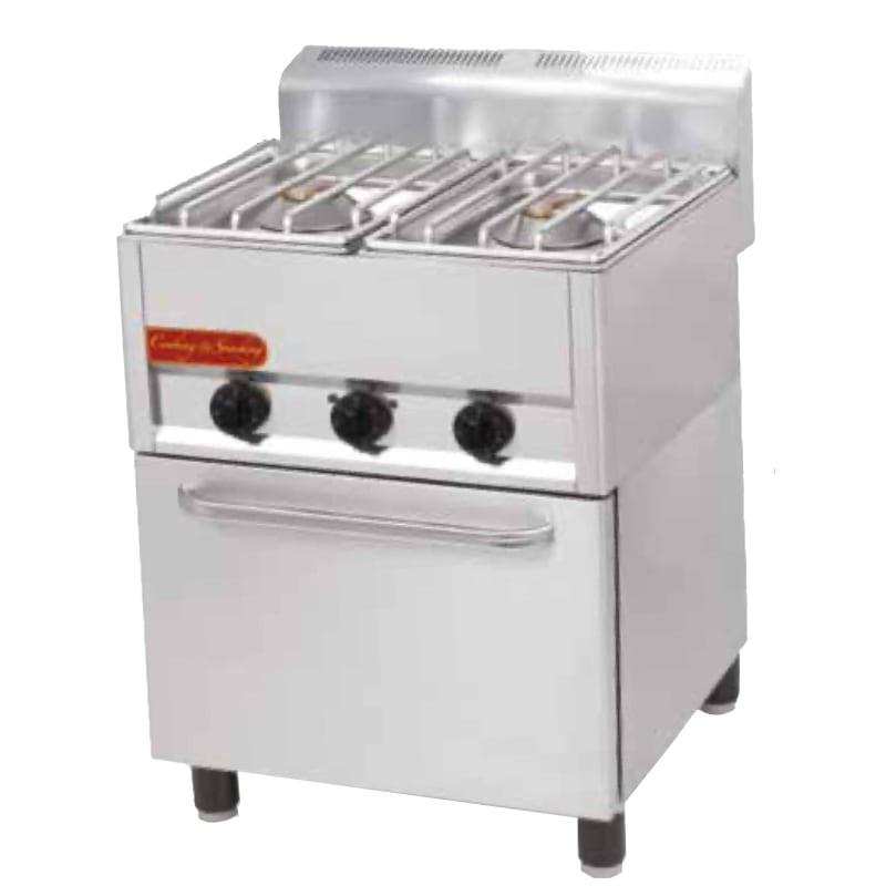 Fourneau gaz sur four électrique GN 1/1 - Série 600 - Acier inoxydable AISI 304 - 2 à 6 feux puissants_0