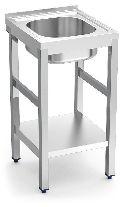 FRICOSMOS Evier à encastrer avec étagère.1C 600x500x500x850 mm. Dimensions cuve 504x403x150 mm. - inox 050806OST_0