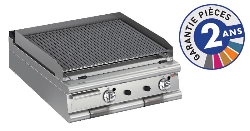 Grillade pierres de lave à gaz - grille 38 dm² réversible - gamme 700 - Baron 70TGPLG800_0