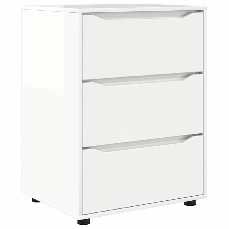 Helloshop26 - Armoire de rangement avec tiroirs moderne minimaliste 60 x 48 x 81 cm en bois d'ingénierie blanc brillant 02_0054635 - blanc Bois massi_0