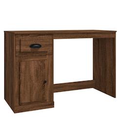 Helloshop26 - Bureau table poste de travail meuble d'ordinateur informatique étude avec tiroir chêne 115 x 50 x 75 cm bois 02_0023448 - 3000214333052_0