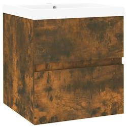 Helloshop26 - Meuble lavabo avec bassin intégré 41 x 38,5 x 45 cm chêne fumé bois d'ingénierie 02_0006870 - 3000372247765_0