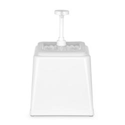 Hendi Distributeur de sauces à pompe 2,5 litres blanc avec récipient en plastique - 203545_0