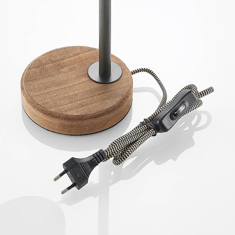 LINDBY RUBINJO LAMPE À POSER AVEC PIED EN BOIS
