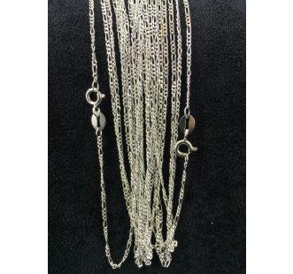 LOT DE 10 CHAÎNES ARGENT MAILLES FIGARO 45 OU 50 CM