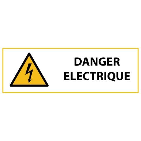 LOT DE 2 - SIGNALÉTIQUE DE DANGER - PICTO DANGER ÉLECTRIQUE - W012 - ISO 7010 450 X 150 MM PVC 2 MM