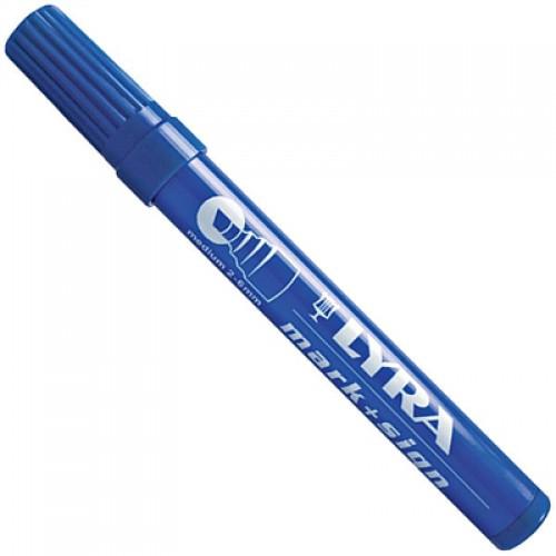 MARQUEUR PERMANENT - POINTE BISEAUTÉE - BLEU - PAR 10 LYRA