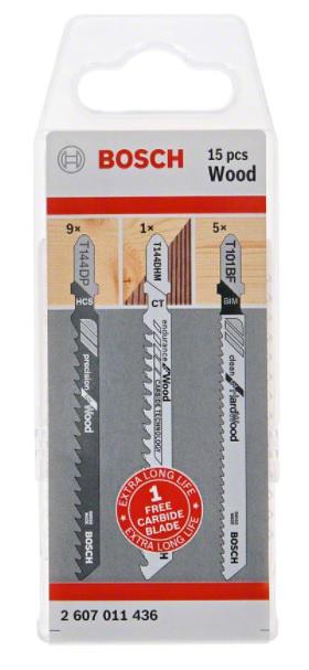 PACK DE 15 LAMES DE SCIE SAUTEUSE POUR LE BOIS - BOSCH - 2607011436