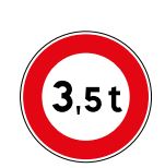Panneau de signalisation routier type BK13 - Accès interdit aux véhicules avec PTAC ou PTRA excédant le seuil indiqué_0