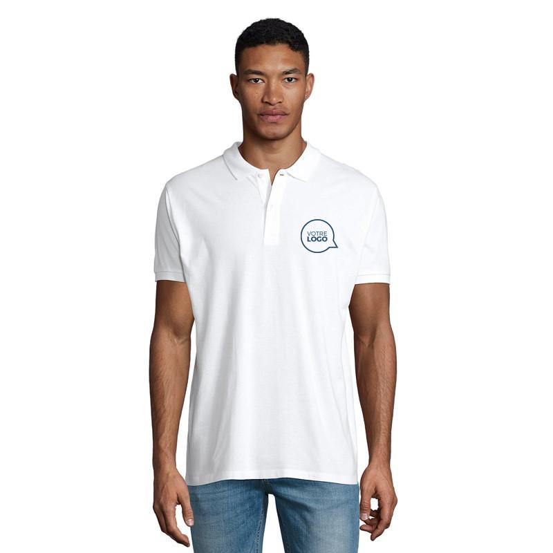Polo coton bio Planet Men blanc - Polos personnalisés blanc_0
