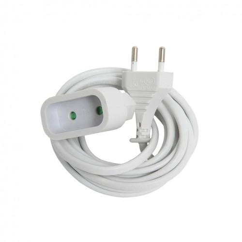 RALLONGE 5M HO3VVH2F 2X0.75 BLANC SE SOUS FILM DEBFLEX