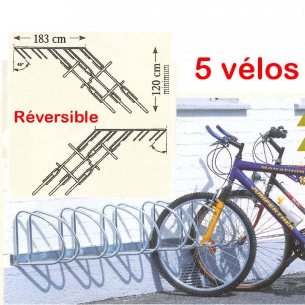 Râtelier mural 5 vélos en angle 5 vélos en angle_0