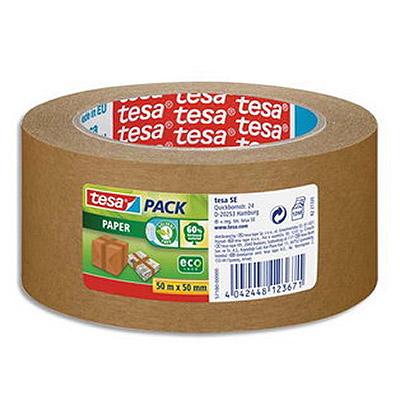 RUBAN ADHESIF TESA 4313 -50M X 50MM - 107 MICRONS - HAVANE - SUPPORT PAPIER SANS SOLVANT - LOT DE 6