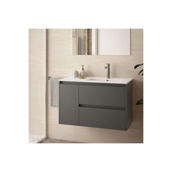 SALLE DE BAIN NOJA 855 1 PORTE GAUCHE GRIS MAT - SALGAR 85064