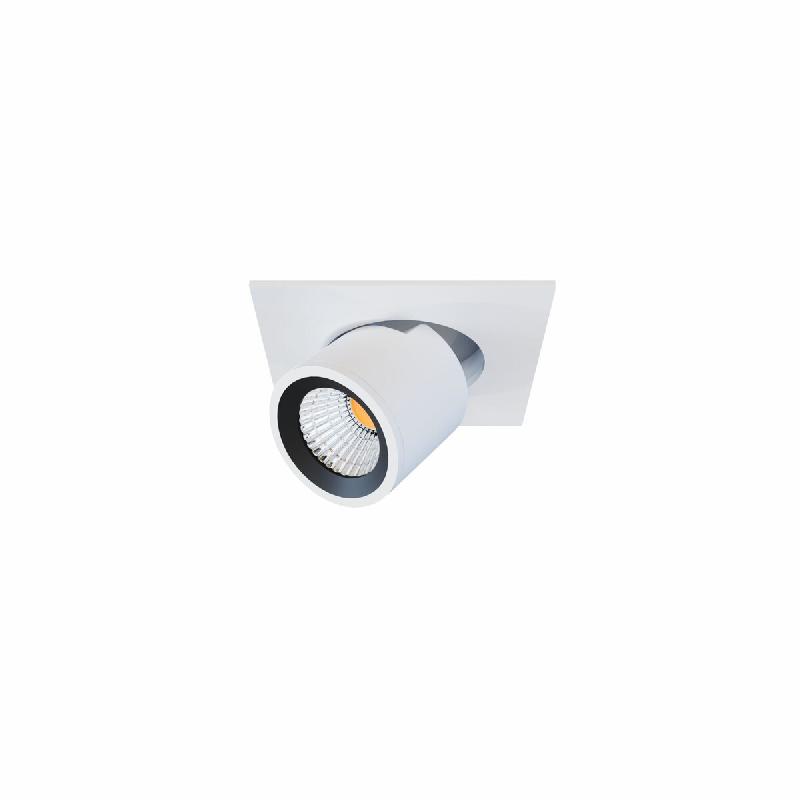 Spot LED encastrable Nano Oxo SQ 4W 45° avec sélecteur de température (2700K/3200K/4000K) blanc mat, réglable et polyvalent par Beneito & Faure. -_0