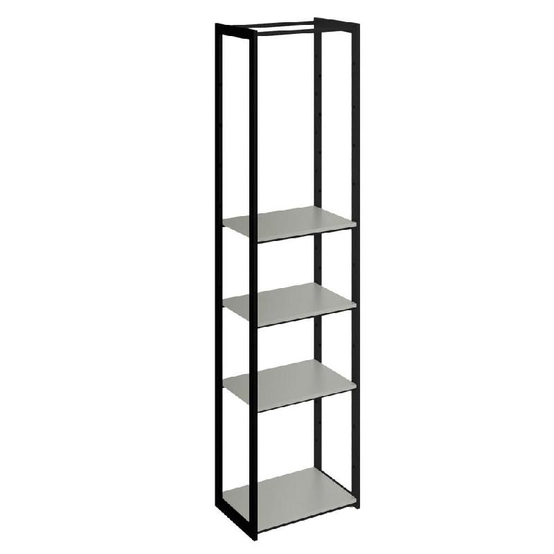 Structure Cage noir 60x40x240cm 4 tablettes gris alu_0