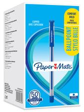 STYLO BILLE BRITE À CAPUCHON POINTE MOYENNE 0.7 MM. ENCRE BLEUE - LOT DE 60