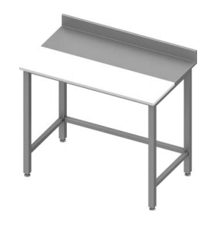 Table de decoupe adossée avec planche en polyéthylène 1600x700x900 soudée - 930587160_0