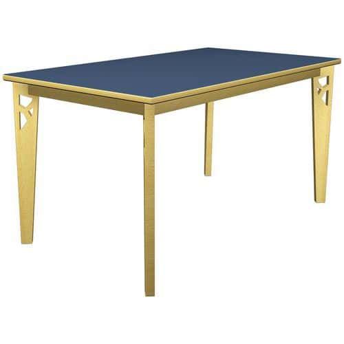 TABLE IRISS 140X80 CM 4P - STRAT BLEU COSMIQUE/HÊTRE NATUREL