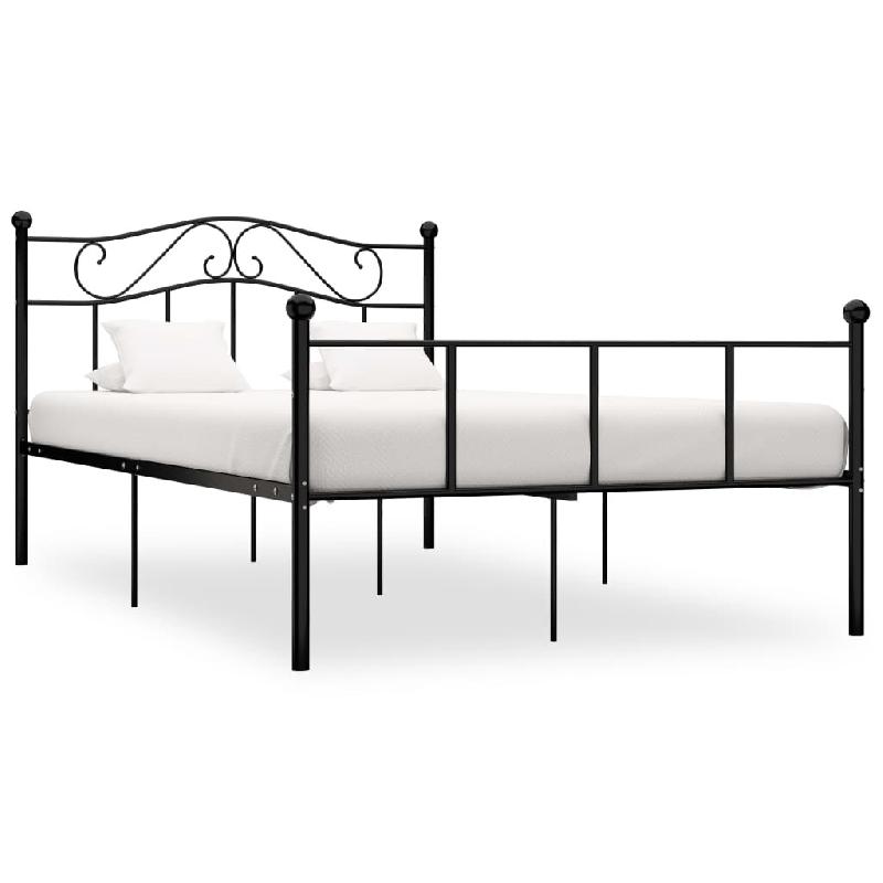 VidaXL Cadre de lit sans matelas noir métal 140x200 cm Modèle Ferlénis - métal 153849_0
