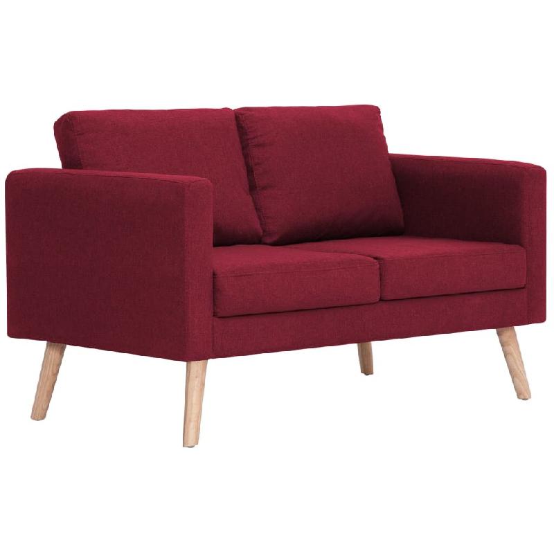VidaXL Canapé à 2 places tissu rouge bordeaux Modèle Arcadie - 281363_0