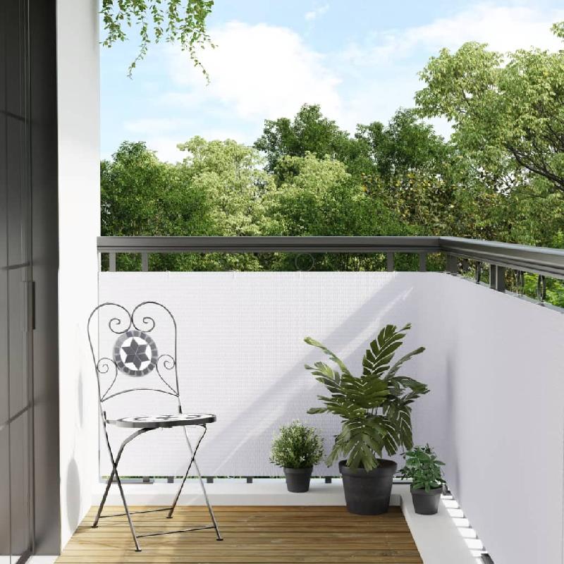 Vidaxl paravent de balcon blanc 400x100 cm résine tressée 156285_0