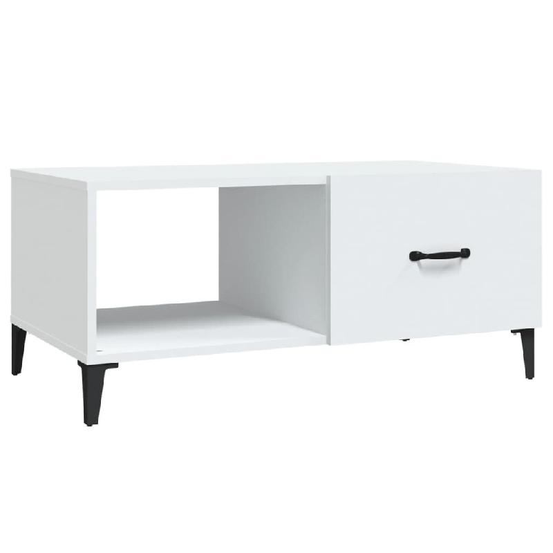 VidaXL Table basse blanc 90x50x40 cm bois d'ingénierie Modèle Ambiance Royale - 812663_0