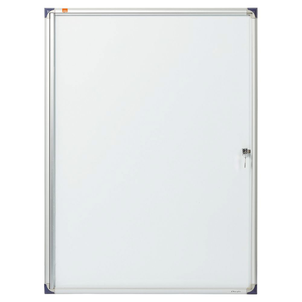 VITRINE D'INTERIEUR NOBO EXTRA-PLATE PORTE-BATTANTE FOND MAGNETIQUE - 9 FEUILLES A4 - DIMENSIONS L73 X H99 X P2,2 CM