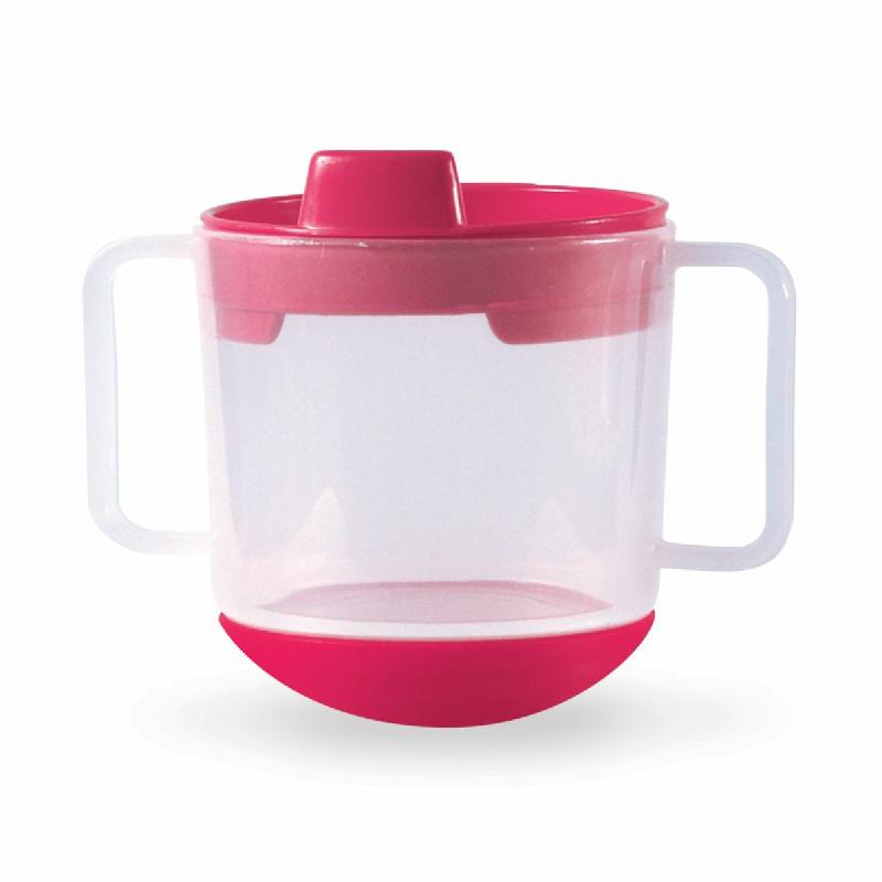 TASSE INVERSABLE ROND ROUGE PLASTIQUE 20 CL Ø 11 CM VAISSELLE ENFANCE POLYPROPYLENE PLASTOREX